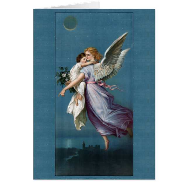 Vacker Guardian Angel Hälsningskort (Framsidan)
