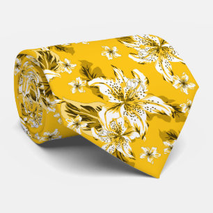 Vacker gul blommönster slips