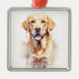 VACKER GUL LABRADOR RETRIEVER VALP JULGRANSPRYDNAD METALL