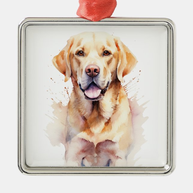 VACKER GUL LABRADOR RETRIEVER VALP JULGRANSPRYDNAD METALL (Framsidan)