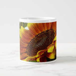 Vacker gul och orange solros jätte mugg jumbo mugg