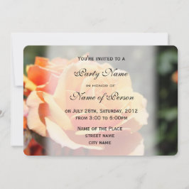 Vacker gul ros blomma alla part invitations inbjudningar