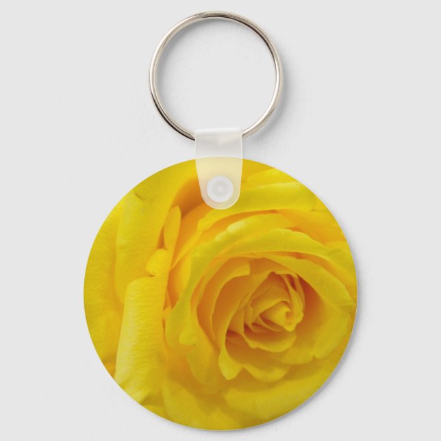 vacker gul ros-blomsterfotografi nyckelring (Framsida)