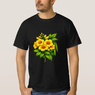 Vacker gul solfjäderbukett med gröna blad t shirt