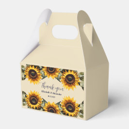 Vacker gul solros elegant bröllop presentaskar