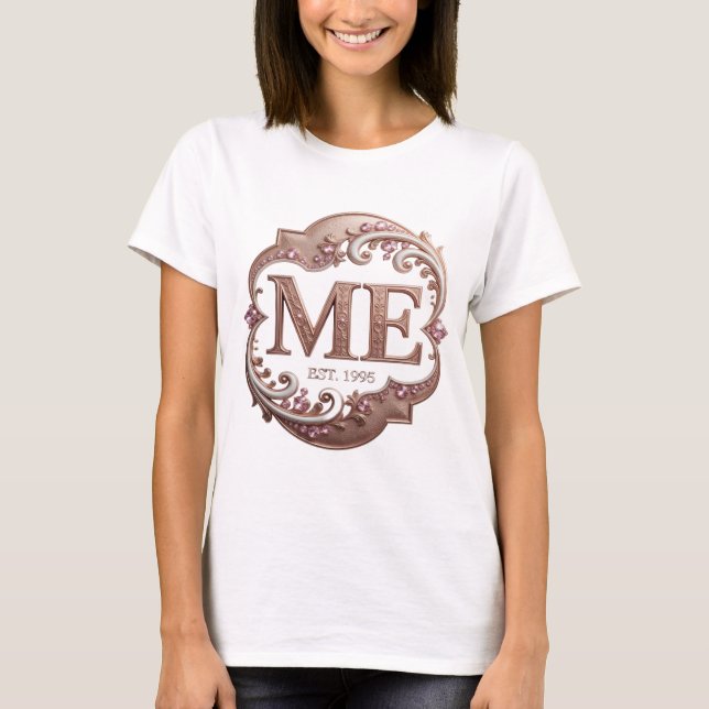 Vacker guld ABSTRAKT KONST Design T Shirt (Framsida)