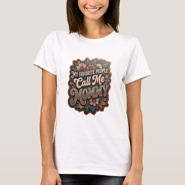 Vacker guld MÄNNISKORNA JAG GILLAR MEST KALLAR MIG T Shirt (Framsida)