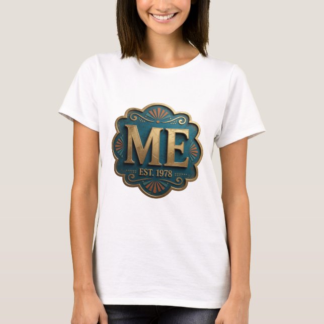 Vacker guld ME EST 1978 Statement-design T Shirt (Framsida)