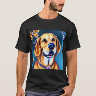 Vacker guld retriever seriefigur oljemålning t shirt