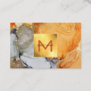 Vacker guldblomma Amber Grått DIY Visitkort