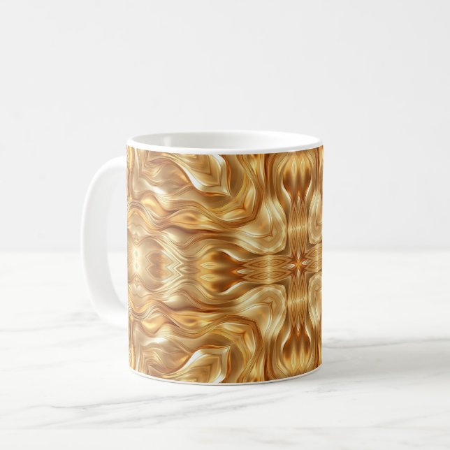 Vacker gyllene abstrakt mönster kaffemugg (Framsida vänster)