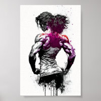 Vacker Gym Girl Flexing Muscles