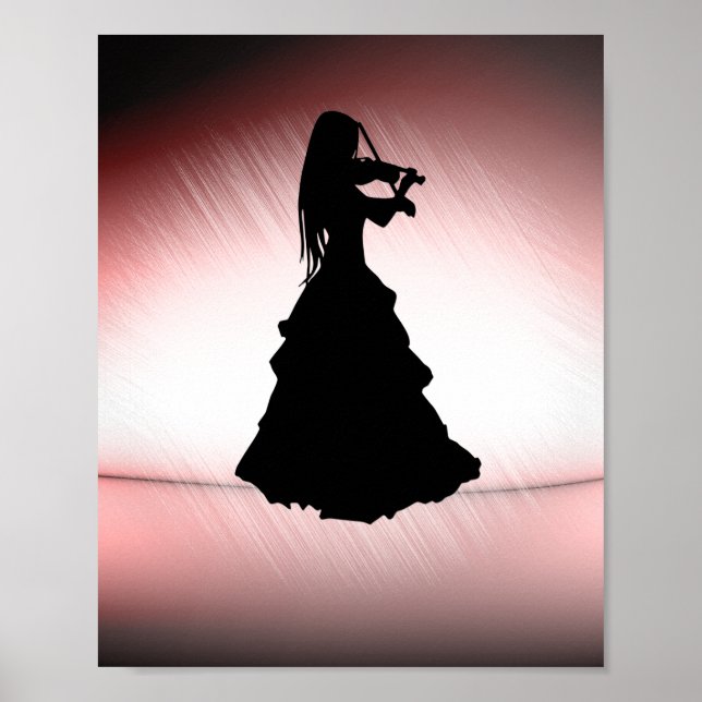 Vacker Gypsy Girl Plays Violin Poster (Framsidan)