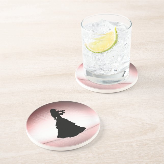 Vacker Gypsy Girl Plays Violin Underlägg (Sidan)