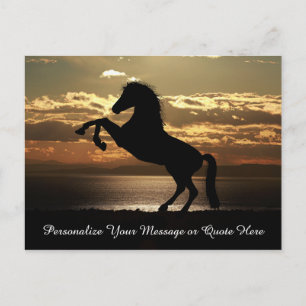 Vacker hallion Horse in Sunset Personalize Vykort