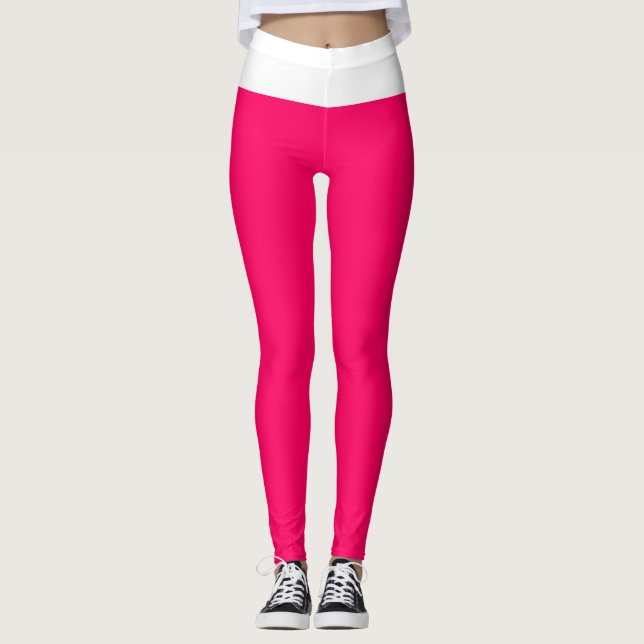Vacker hallon och vit leggings (Framsida)