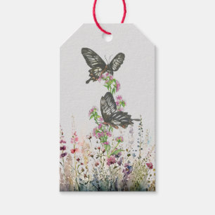 Vacker Hand-Payed Ceylon Ro Butterfly Presentetikett