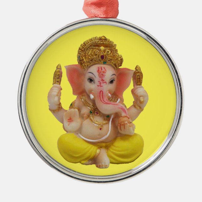 vacker hängning av Car Hindu Gud Ganesh Julgransprydnad Metall (Framsidan)
