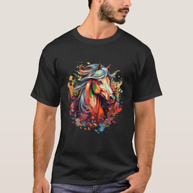 vacker hästillustration Hösthöstens vild Idea Crea T Shirt (Framsida)