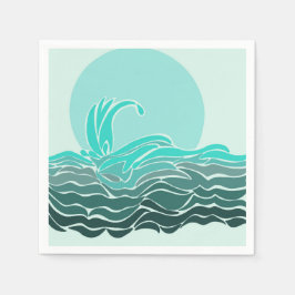 Vacker hav vinkar och solnedgång pappersservett