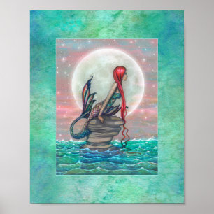 Vacker havsfrus fantasikonst av Molly Harrison Poster
