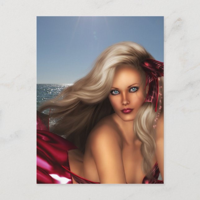 Vacker Havsjungfru Vykort (Framsida)