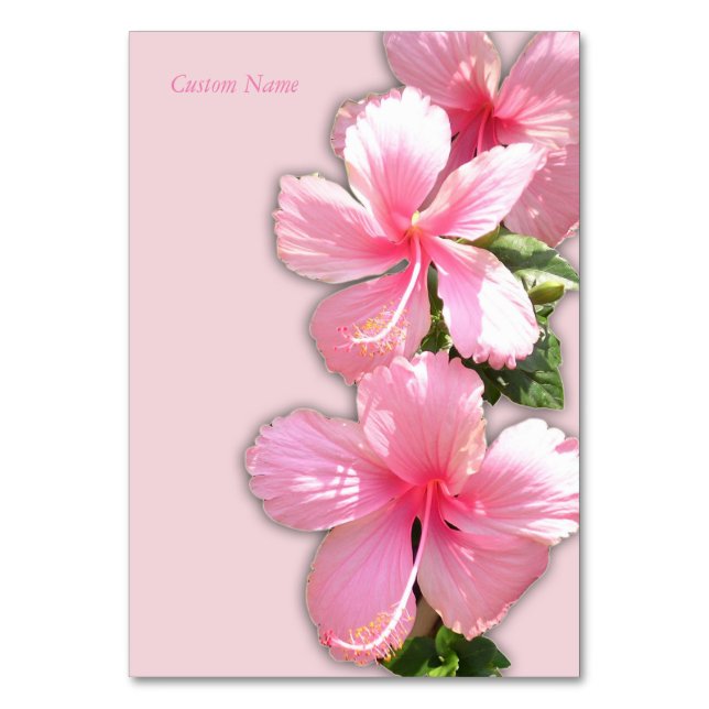 Vacker Hawaiian Hibiscus Bord Card Bordsnummer (Framsidan)