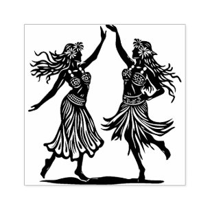 Vacker Hawaiian Hula Dancer Rubber Frimärke Stämpel