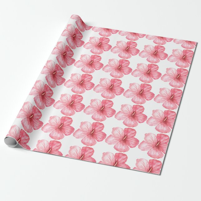 Vacker hawaiiansk rosa blomstergirlit elegant presentpapper (Utrullad)