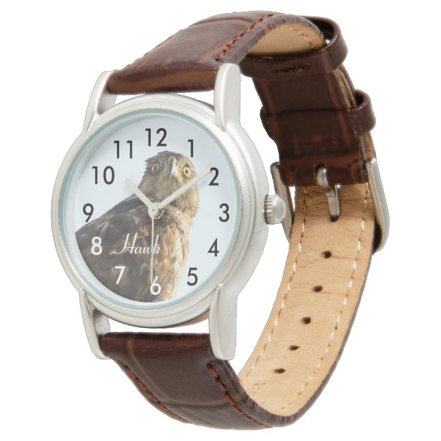 Vacker Hawk Bird Watch Armbandsur (Vinklad)