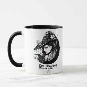 Vacker häxa & svart katt Wiccan Wicca-spellkonst Mugg