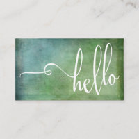Vacker Hello-typografi över grön teal-grunge