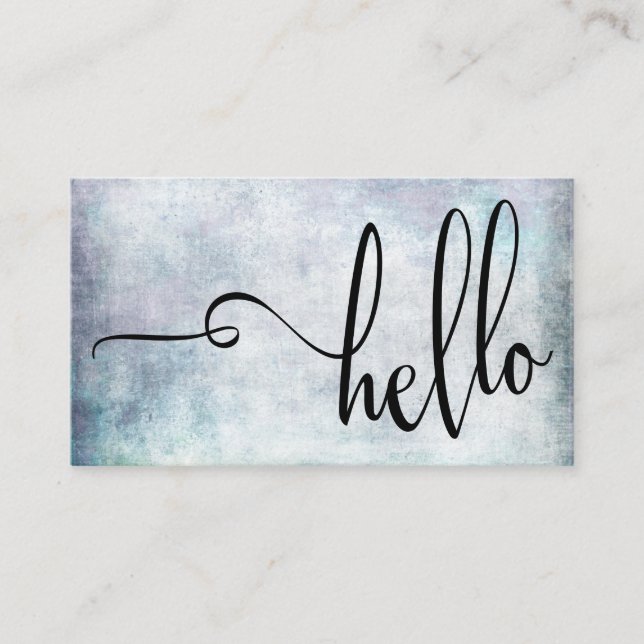 Vacker Hello-typografi över Pastell Grunge-struktu Visitkort (Framsida)