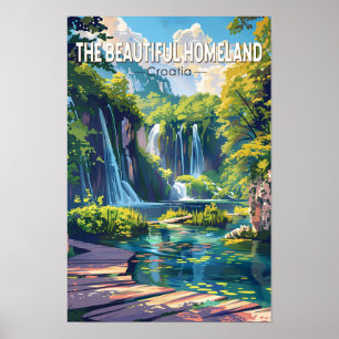 Vacker hemland Kroatien Plitvicesjöarna Poster