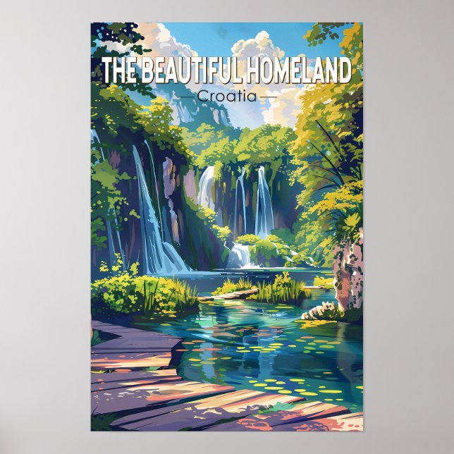 Vacker hemland Kroatien Plitvicesjöarna Poster (Framsidan)
