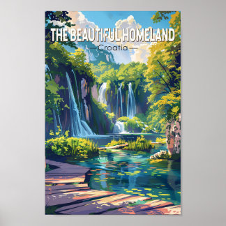 Vacker hemland Kroatien Plitvicesjöarna Poster