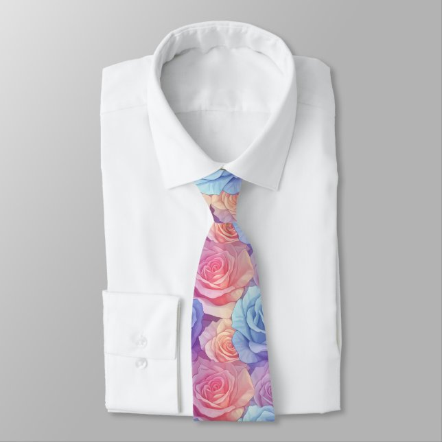 Vacker herrmode Ros Blommig Slips (Bunden)