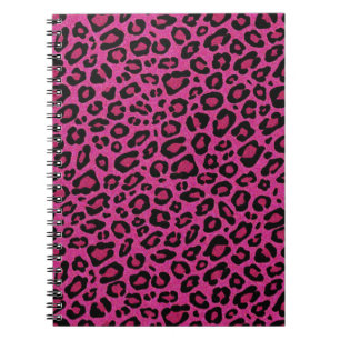 Vacker het rosa leopardskinn glitter glans anteckningsbok