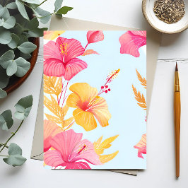 Vacker Hibiscus | Tropiskt färgrör i nedre vatteny Vykort