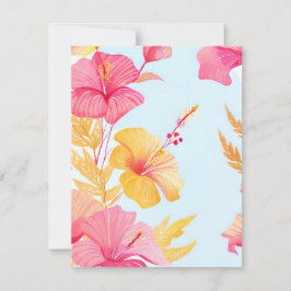 Vacker Hibiskus | Tropisk Blomma Akvarell Tack Kort