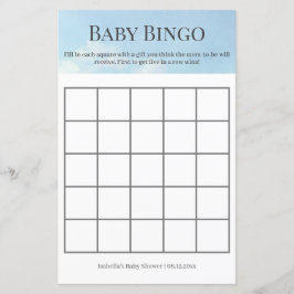 Vacker himmel och moln Baby Shower Bingo-spel