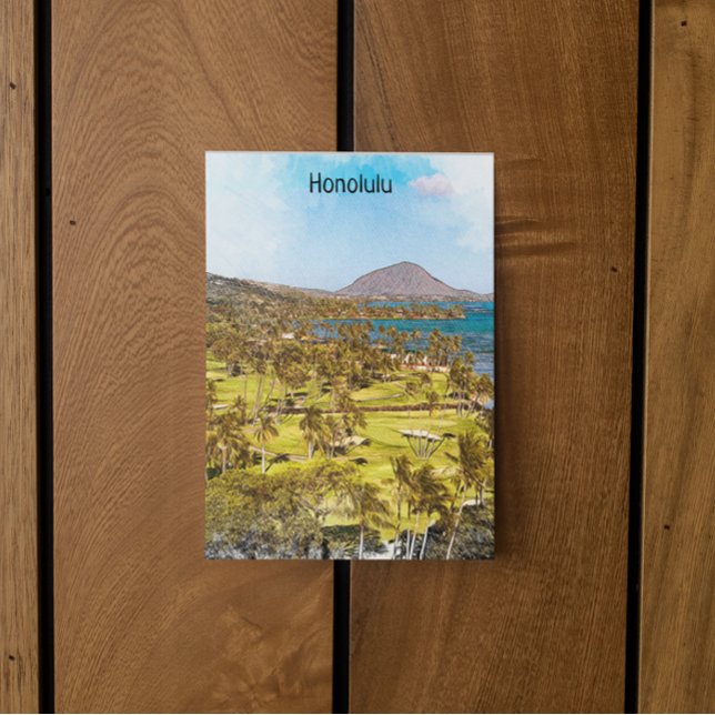 Vacker Honolulu Oahu Scenery Travel Vykort (tropical honolulu scenery postcard)