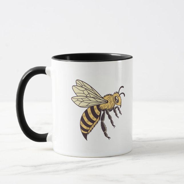 Vacker honung Bee Flies Queen Mugg (Vänster)