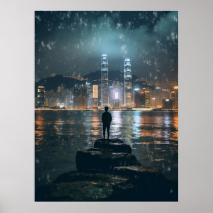 Vacker Horizon Hong Kong, Nattstaden Poster
