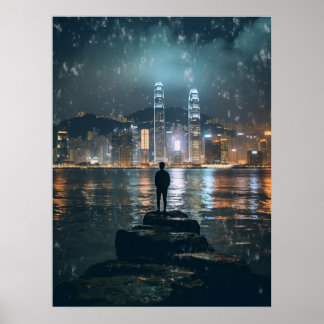 Vacker Horizon Hong Kong, Nattstaden Poster