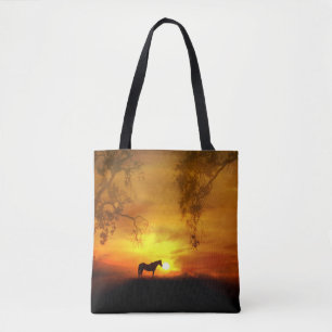 Vacker Horse Tote Tygkasse