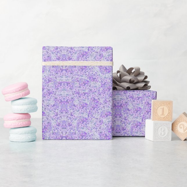 Vacker hortensiaprint i lavendel, blom-  presentpapper (Baby Shower)