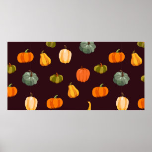 Vacker höstbakgrund med färgstarka pumpor poster