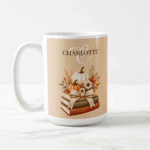 Vacker höstblommig boklig present kaffemugg