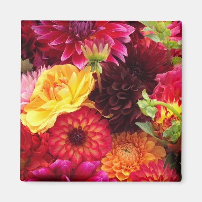 Vacker höstblomsterarrangemang magnet (Framsidan)